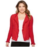 Nic+zoe Petite Fringe Mix Jacket (true Red) Women's Coat