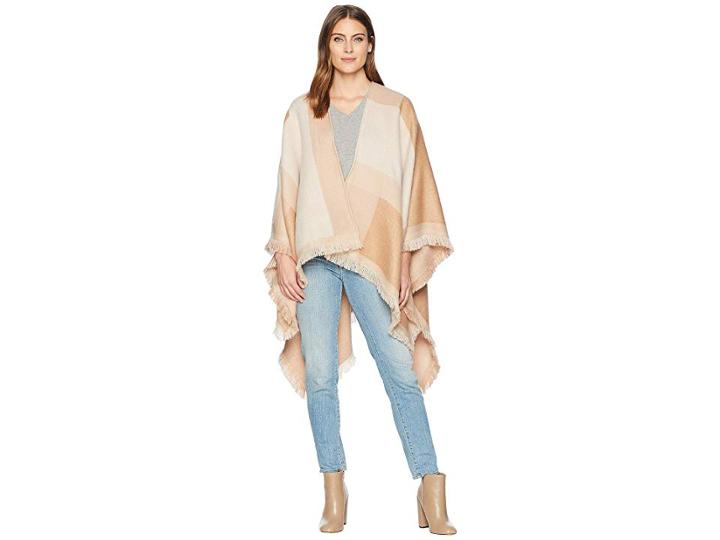 Echo Design Color Block Ruana (echo Oatmeal) Scarves