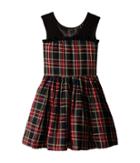 Fiveloaves Twofish Winter Tartan Party Dress (little Kids/big Kids) (black) Girl's Dress