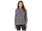 Ellen Tracy Boyfriend Shirt (crosshatch/sky Blue) Women's Clothing