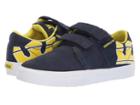 Supra Kids Stacks Vulc Ii Hook Loop (little Kid/big Kid) (navy/yellow/white) Boy's Shoes