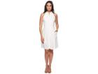 Adrianna Papell Button Up Halter Dress (ivory) Women's Dress
