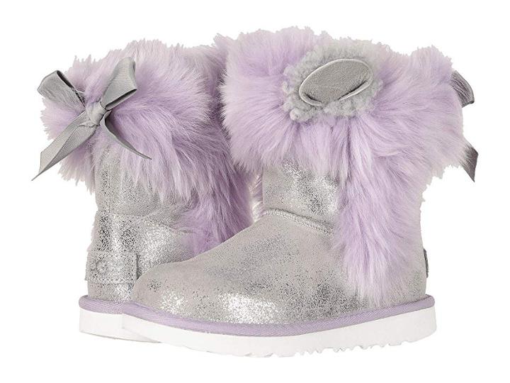 Ugg Kids Maizey Classic Ii (little Kid/big Kid) (silver/lavender) Girls Shoes