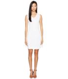 M Missoni Solid Knit Sleeveless V-neck Dress (white) Women's Dress