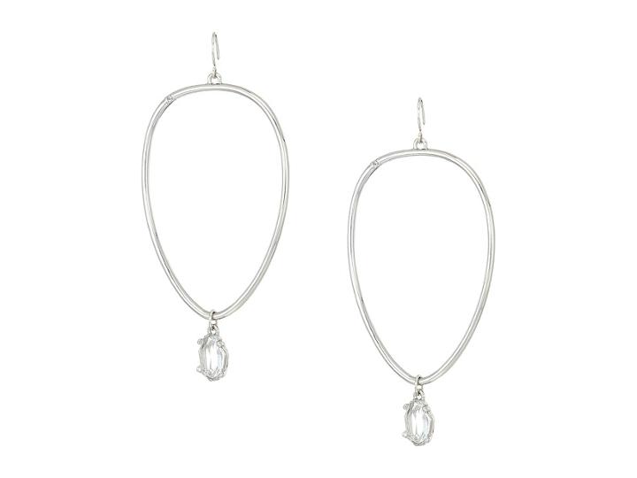 French Connection Frontal Hoop With Drop Earrings (crystal/rhodium) Earring