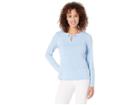 Calvin Klein Long Sleeve Grommet Detail Ity Top (serene) Women's Clothing