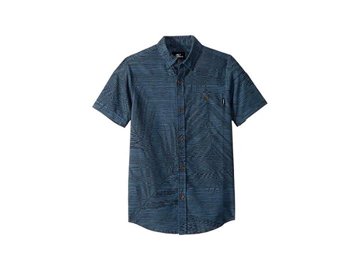 O'neill Kids Fronzarelli Short Sleeve Wovens (big Kids) (dark Blue) Boy's Clothing