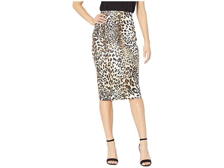 Eci Scuba Animal Printed Skirt (brown) Women's Skirt