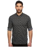 John Varvatos Star U.s.a. Button Down Long Sleeve Roll-up W/ Single Pocket W530u1b (charcoal) Men's Clothing