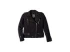 Chaser Kids Super Soft Cotton Fleece Moto Jacket W/ Zipper Details (little Kids/big Kids) (true Black) Girl's Coat