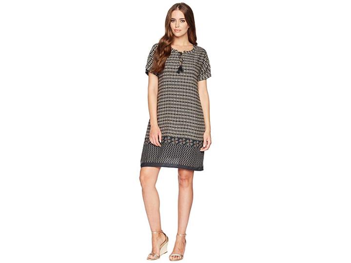 Dylan By True Grit Modern Gypsy Short Sleeve Dress With Lining And Pockets (black) Women's Dress