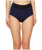 Jonathan Simkhai High Waisted Bikini Bottoms (navy/black) Women's Swimwear