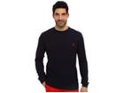 U.s. Polo Assn. Long Sleeve Crew Neck Solid Thermal Shirt (classic Navy) Men's Long Sleeve Pullover