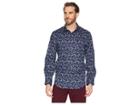 Perry Ellis Stretch Multicolor Floral Print Shirt (winetasting) Men's Long Sleeve Button Up