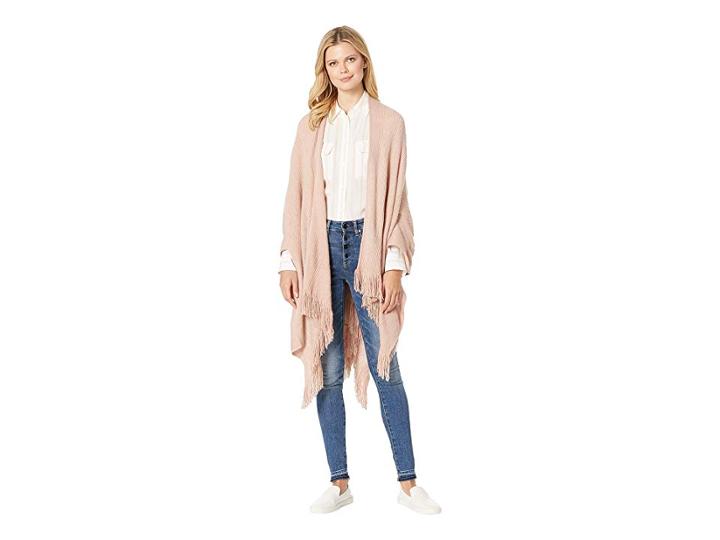Vince Camuto Feels Like Home Two-tone Rib Ruana (blush) Women's Clothing