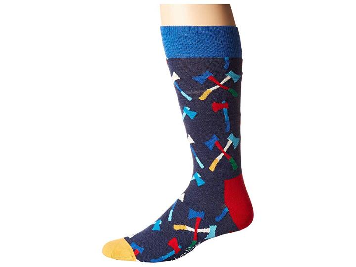 Happy Socks Axe Socks (blue Combo) Men's Crew Cut Socks Shoes