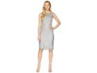 Adrianna Papell Stretch Bead Cocktail Dress With Embroidered Detail (silver) Women's Dress