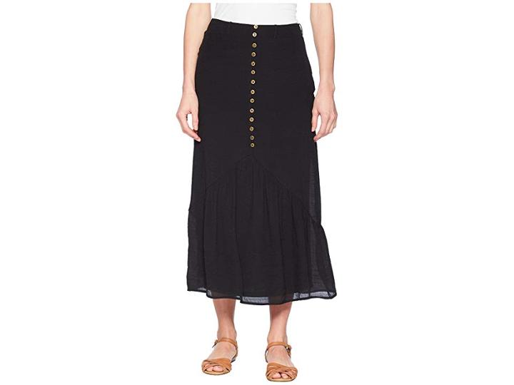Wrangler Skirt With Buttons Down Front (black) Women's Skirt