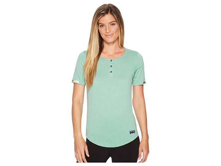 Pearl Izumi Versa Short Sleeve Henley (green Spruce) Women's Clothing