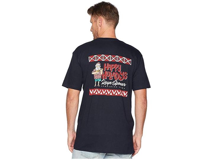Reyn Spooner Ukulele Santa Short Sleeve T-shirt (navy) Men's T Shirt