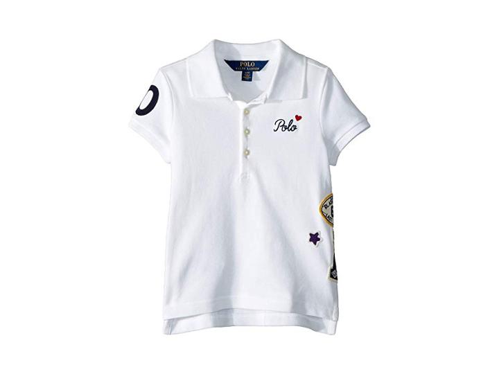 Polo Ralph Lauren Kids Patchwork Stretch Pique Polo (toddler) (white) Girl's Clothing