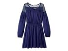 Ella Moss Girl Midi Dress With Mesh Trim (big Kids) (navy) Girl's Dress