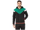 Puma Lux Mcs Hooded Track Jacket (puma Black/verdant Green/puma White/toreador) Men's Clothing