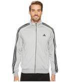 Adidas Essentials 3s Tricot Track Jacket (medium Grey Heather Solid Grey/black) Men's Coat