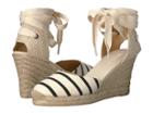 Soludos Striped Tall Wedge (black/natural) Women's Wedge Shoes