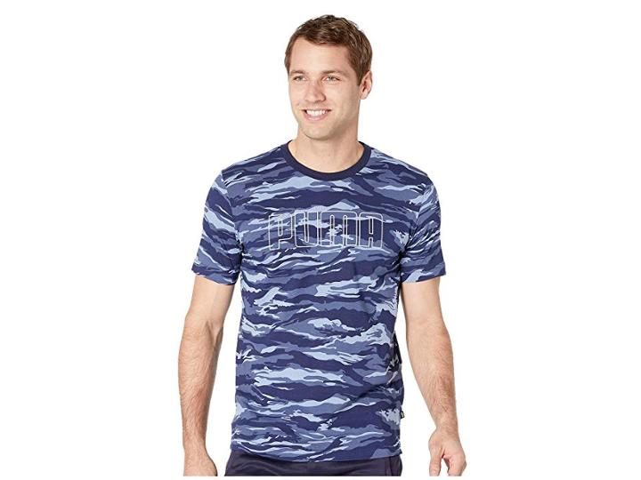 Puma Camo Foil Aop Tee (sodalite Blue) Men's T Shirt