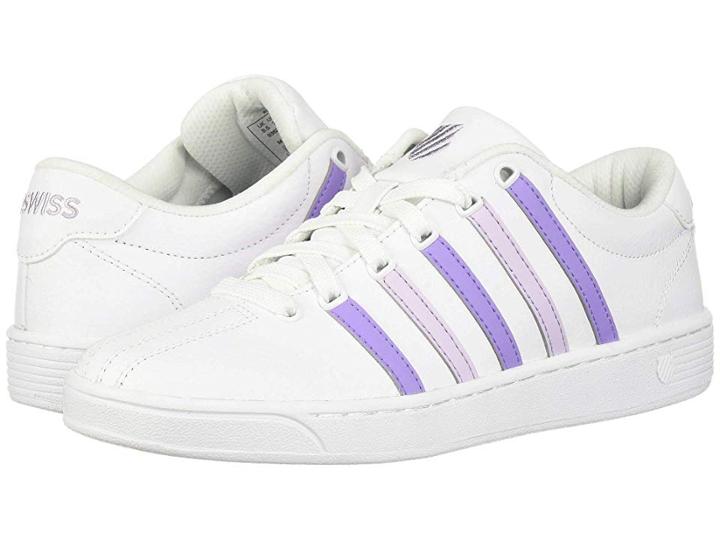 K-swiss Court Pro Ii Cmf (white/violet Tulip/lavender Fog) Women's Lace Up Casual Shoes