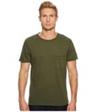 7 For All Mankind Short Sleeve Raw Pocket Crew (army) Men's Clothing