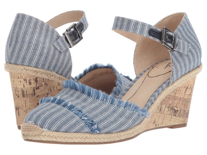 Lifestride Leena (blue/white) Women's Wedge Shoes