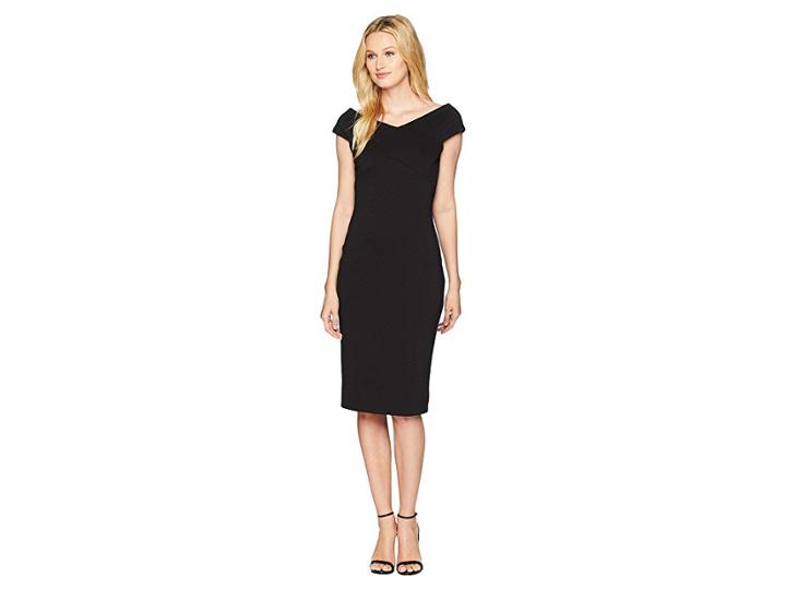 Adrianna Papell Daphne Ottoman Sheath Dress (black) Women's Dress