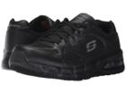 Skechers Work Pittstor (black Leather/mesh/water Stain Repellent Spray) Men's Lace Up Casual Shoes