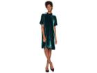 Eileen Fisher Velvet Mock Neck Short Sleeve Dress With Back Tie (pine) Women's Dress