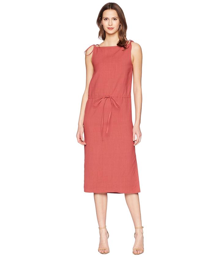 Jil Sander Navy Rayon Mix Strap Dress (rust/copper) Women's Dress