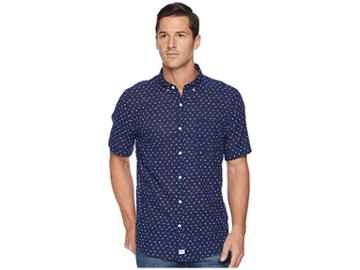 Vineyard Vines Dock Street Short Sleeve Slim Murray Shirt (deep Bay) Men's Clothing