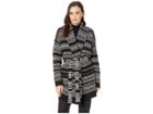 Lauren Ralph Lauren Wool-blend Belted Cardigan (polo Black/mascarpone Cream Multi) Women's Sweater
