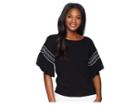 Vince Camuto Drop Shoulder Smocked Ruffle Sleeve Top (rich Black) Women's Blouse