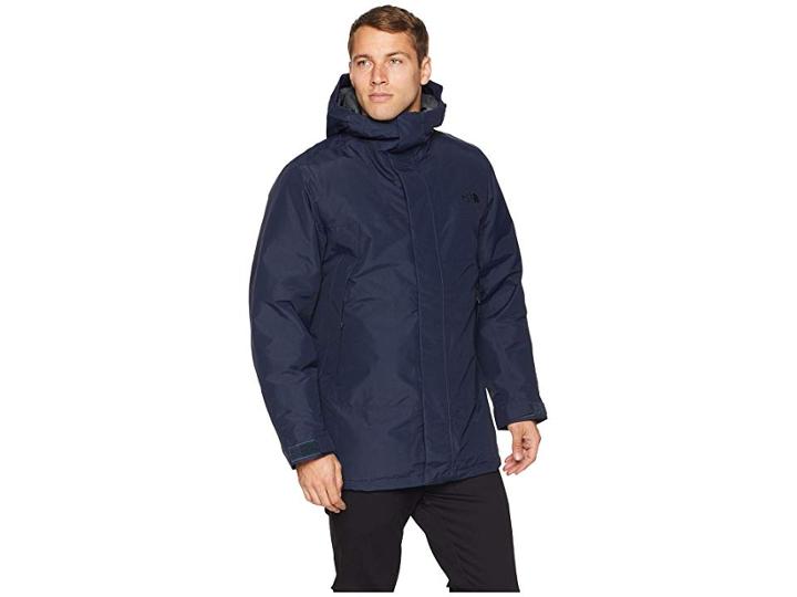 The North Face Shielder Parka (urban Navy/asphalt Grey Linear Topo Print) Men's Coat