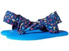 Sanuk Kids Yoga Sling Burst Floral (little Kid/big Kid (navy Multi Floral) Girl's Shoes