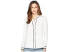 Calvin Klein Long Sleeve Blouse W/ Piping (soft White) Women's Blouse