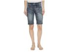 Tribal 10 Knit Denim Pull-on Shorts With Leg Detail In Medium Wash (medium Wash) Women's Shorts