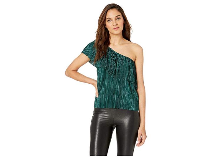 Bb Dakota Out On The Town One Shoulder Top (winter Green) Women's Clothing
