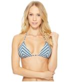 Vitamin A Swimwear Natalie Miter Stripe Triangle Bikini Top (marin Stripe Grey) Women's Swimwear