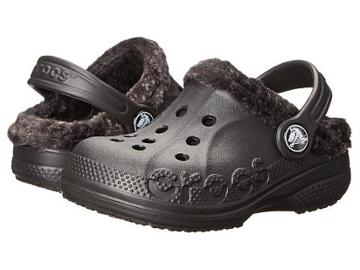 Crocs Kids Baya Heathered Lined Clog (toddler/little Kid) (black/black Cow Silk) Kids Shoes