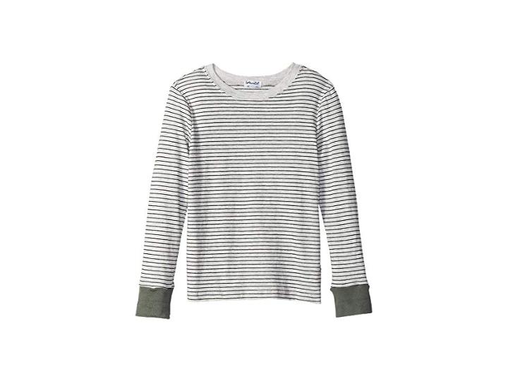 Splendid Littles Always Washed Yarn-dyed Long Sleeve T-shirt (toddler) (light Grey Heather) Boy's T Shirt