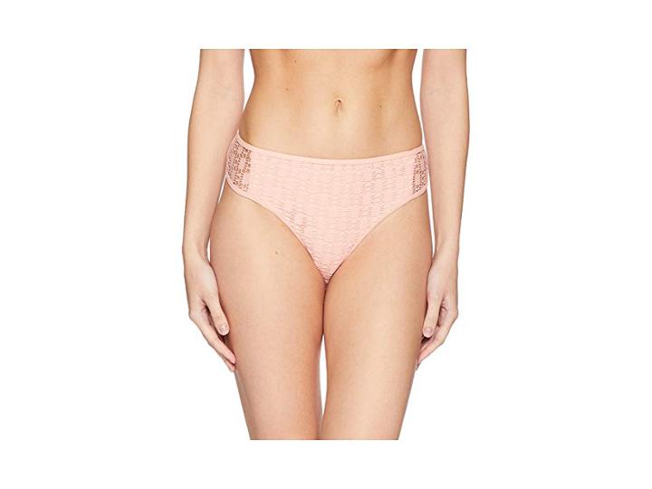 Kenneth Cole Lacy Days Contrast Side Hipster Bottom (light Coral) Women's Swimwear