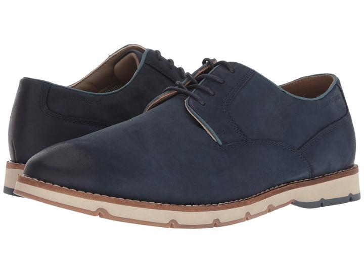 Hush Puppies Hayes Pt Oxford (navy Nubuck) Men's Lace Up Cap Toe Shoes